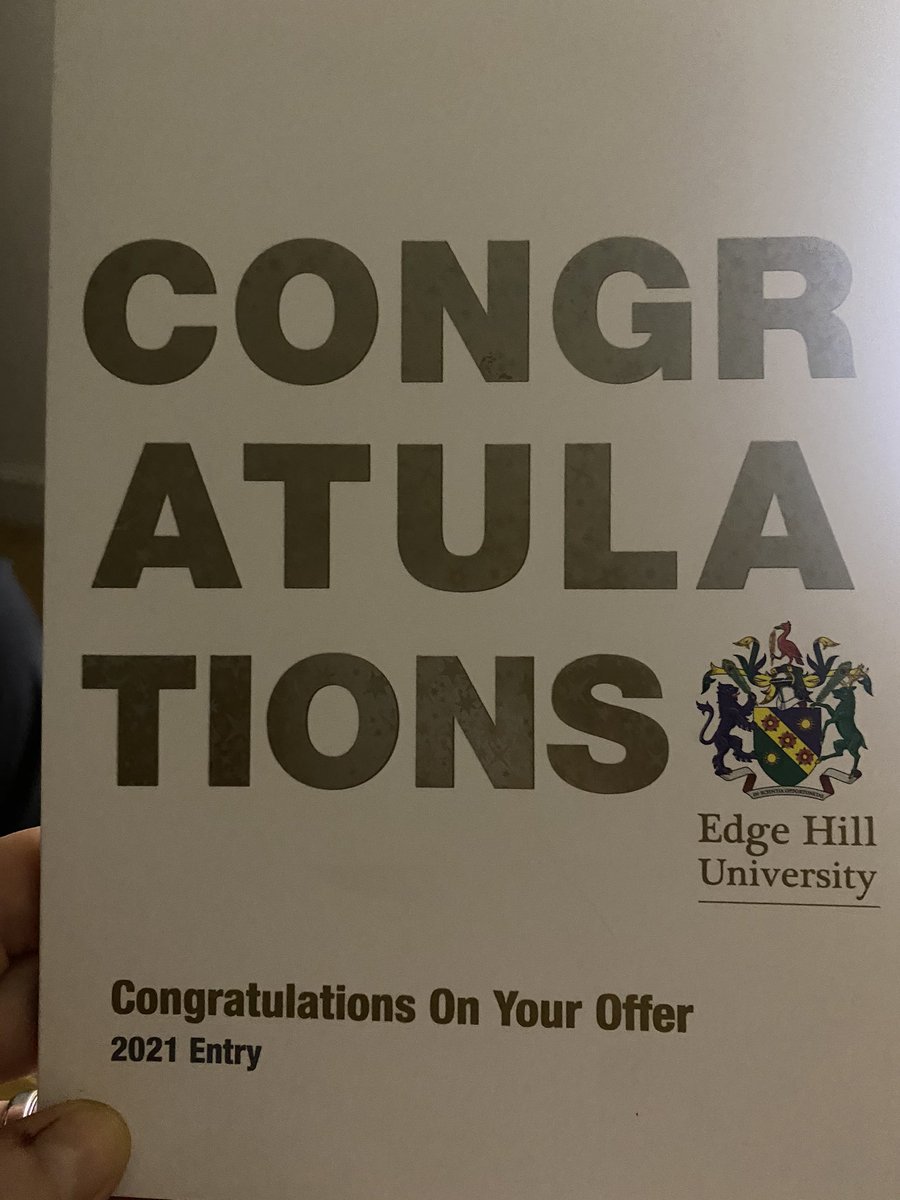 50bennett's tweet photo. My daughter Charlotte has secured a place @edgehill to do her dual profession 😮 A Masters in mental health nursing and social work !4 years of academic slog to become the best nurse and social worker ever !  so so PROUD of you Charlotte @LathomHS 👌🏼📚 https://t.co/xshLCkh3gD
