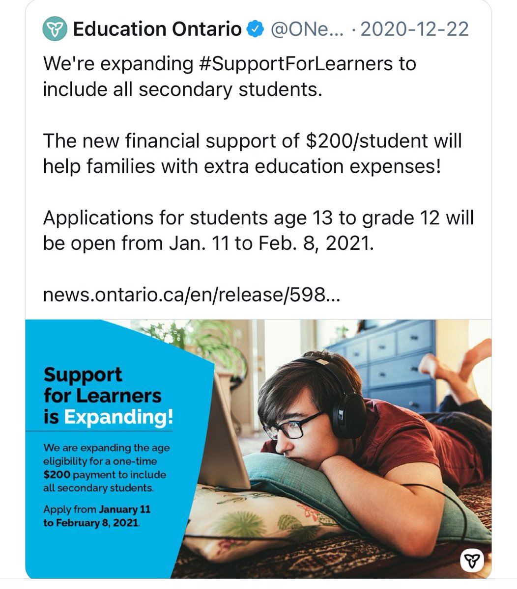 principaldsouza's tweet photo. #supportforlearners Students age 13 up to Students in Grade 12 Apply now https://t.co/Pn5n5N0m2R