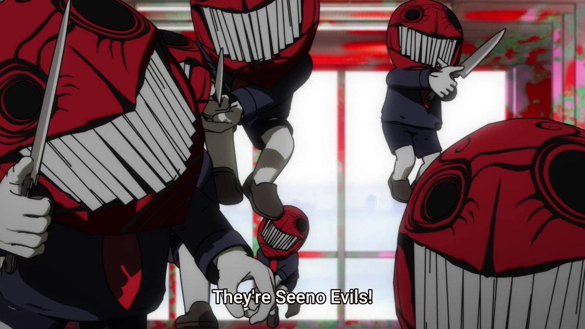 A bit on-the-nose but I like it nonetheless! The pieces start coming together when the announcement happened and Seeno Evils are introduced. Ai saw the bullying that was happening and chose not to report it which ended horribly.