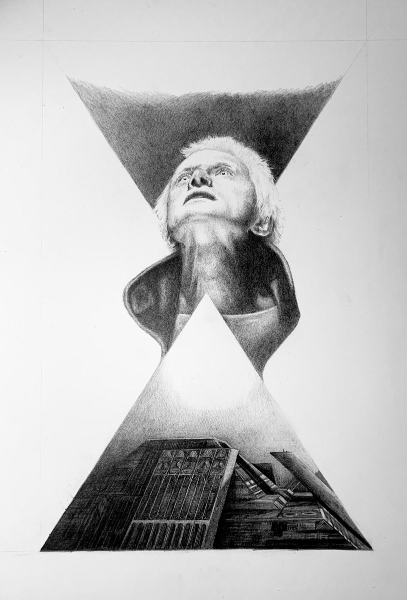 THEERUINER's tweet photo. A new Blade Runner piece #wip #workinprogress #drawing #illustration #art #graphite #graphitedrawing #artist #pencil #pencildrawing #BladeRunner #RoyBatty #replicant #tyrellbuilding #EldonTyrell #JoeTurkel #losangelesnovember2019 #youhaveburnedsoveryverybrightlyRoy https://t.co/GPJAsHsOEJ