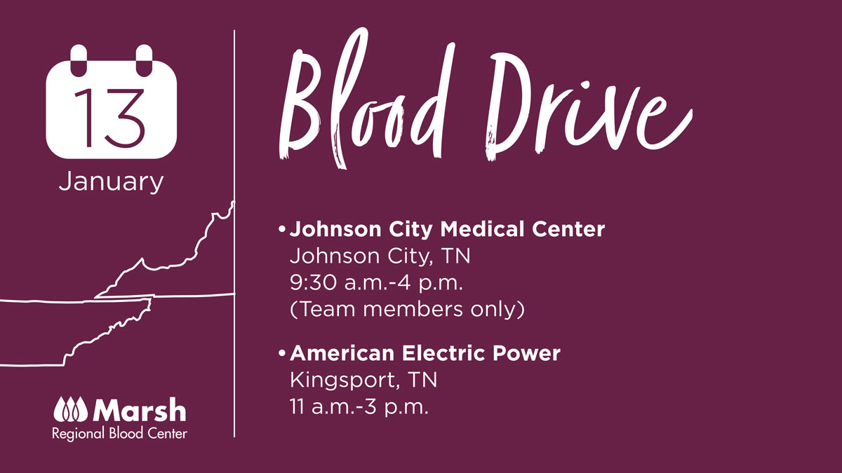Marsh_Blood's tweet photo. The urgent need for blood continues in our region. Our mobile teams will host drives at American Electric Power and @BalladHealth 's Johnson City Medical Center (team members only) tomorrow. Please consider rolling up your sleeve and giving the gift of life. #GiveHereHelpHere https://t.co/6ExWYl9VYH