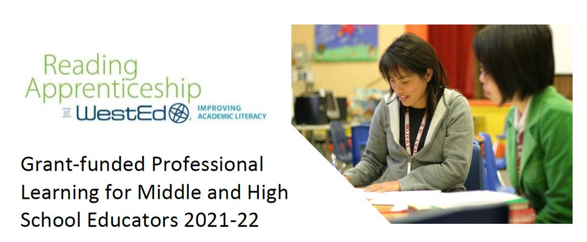 Reading Apprenticeship provides a strong framework and numerous strategies for middle and high school teachers. The training for middle and high school teachers, free of cost, will occur virtually from Aug. 2021 - May 2022. drive.google.com/file/d/1Hfjytz…