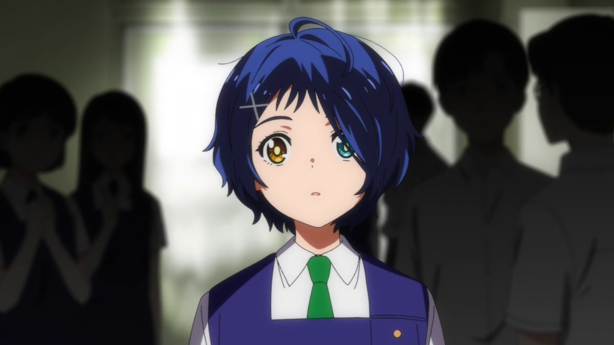 White flowers being plucked on the ground leading to a doorway which leads into a scene where Ai is walking towards a doorway about to see a horrific sight. The idea of loss of innocence is extremely apparent here, both for Ai and Koito, her friend that committed suicide.