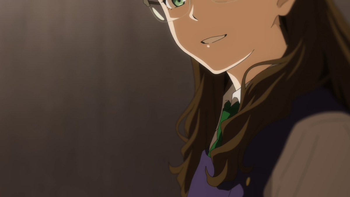 The shots during Ai and Koito's conversation is well shot with Koito either being cut off by the frame or the attention drawn to her feet. This shows how shy Ai is, the camera is taking on her way of looking at Koito, she's averse to direct eye contact as reflected by the shots.