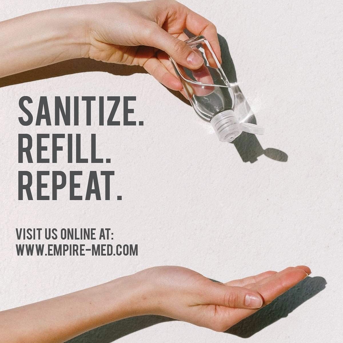 Sanitizer or refills, we have it all in various sizes and brands. Check out empire-med.com to get yours today! #COVIDAB #alberta #reddeer #albertahealth #sanitizer #PPE #medical
