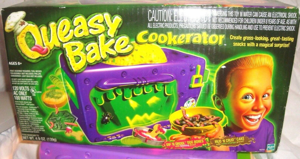 And my favorite strange manifestation of this trend, edible slime/goo. It appeared often in 'Mad Scientist'-style toys in that era, eg. Doctor Dreadful. Honorable edi-goo mentions: Queasy Bake Cookerator, Nickelodeon Green Slime cereal (theme only), and their Green Slime Pops.