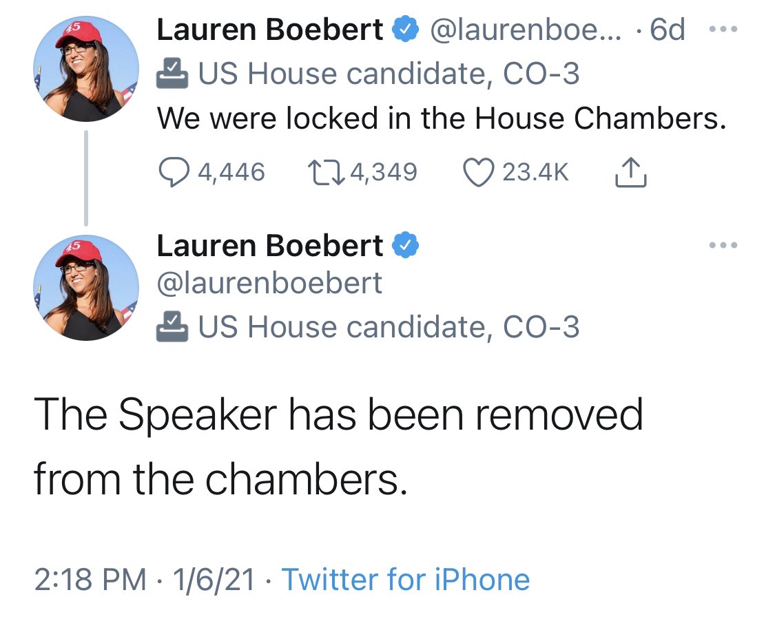 You have a new GOP member of Congress literally detailing the location of every member of Congress and then detailing the movements of the speaker as the riots were happening.