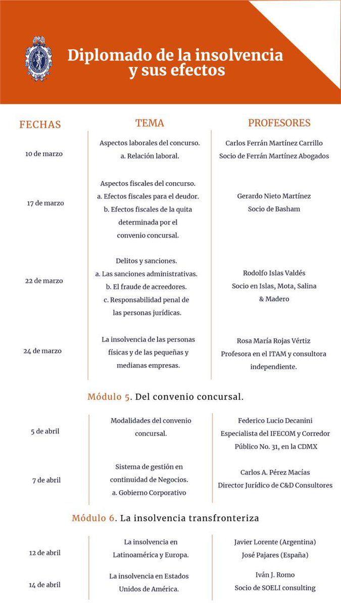 lupita_hinojosa's tweet photo. Ante una situación de insolvencia, las empresas puede someterse o ser sometidas a un procedimiento concursal, por lo que el @INCAM_Abogados ha organizado el "Diplomado de la insolvencia y sus efectos", completamente en línea.

Inscripciones: enrique.tenorio@incam.org https://t.co/iynf64uHvG