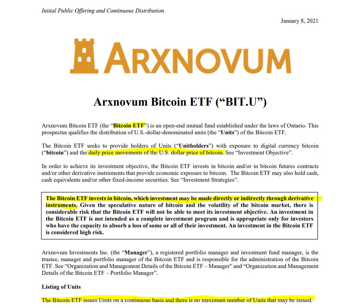 🚀 A #Bitcoin ETF has been filed in 🇨🇦 by <a href="/arxnovum/">Arxnovum Investments Inc.</a>!

A quick 🧵👇🏼