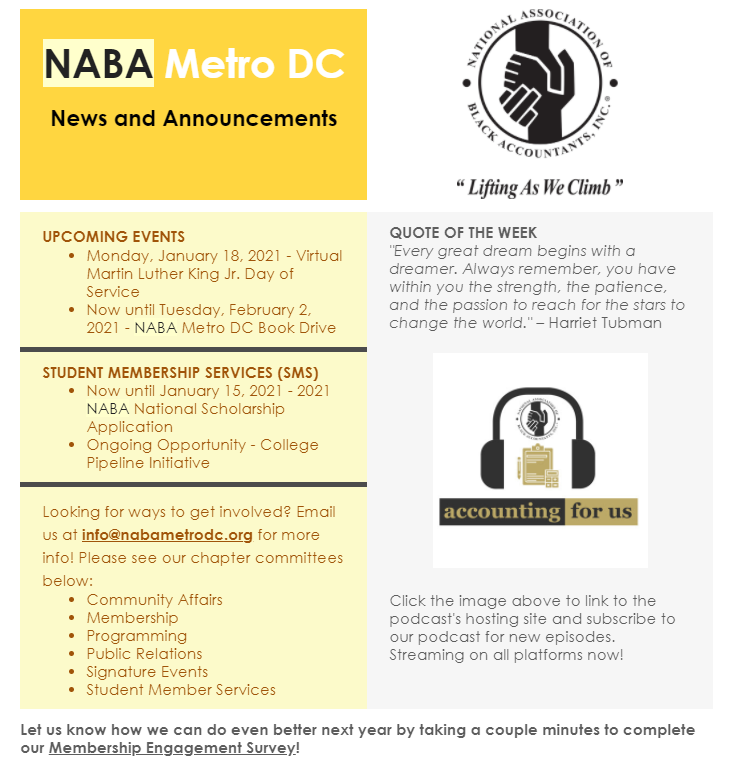 NABAMetroDC's tweet photo. Check out this week's NABA Metro DC Newsletter! https://t.co/wRZeakyBPU