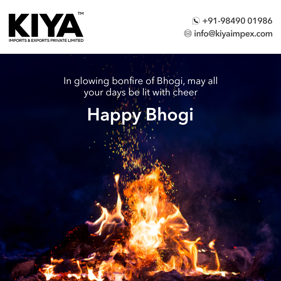 May this Bhogi festival fill your lives with zeal and verve. Happy Bhogi. #KiyaImpex #HappyBhogi #Bhogi #Bhogi2021