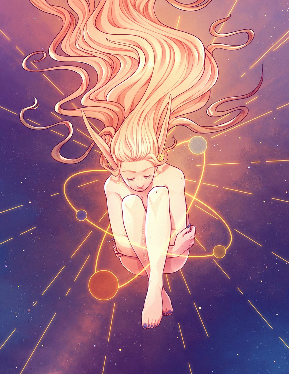 friedunicornstu's tweet photo. My piece for "Celestial," in which I indulge in yellow/purple and make things glowing and sparkly. β¨ #Elfuary #Elfuary2021 https://t.co/FMDWcaTKBu