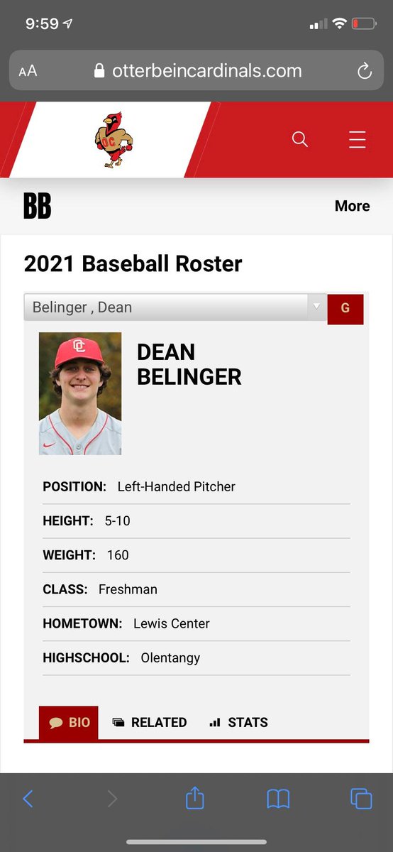 AdamBelinger's tweet photo. It is official, thanks Coach Hann. Looking forward to Spring, go Cards. @oobaseball @OUCardsBaseball @Coltonhann33 @coachmarker @dean_belinger23 https://t.co/D1wBoOrDtF