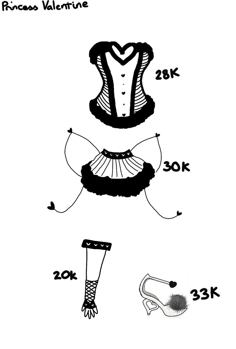 HannahAndDavid1's tweet photo. Princess Valentine:

PV Bodice - 28k
PV Skirt - 30k
PV Sleeves - 20k
PV Heels - 33k

PV Set - 111k https://t.co/nW6cwjeevf