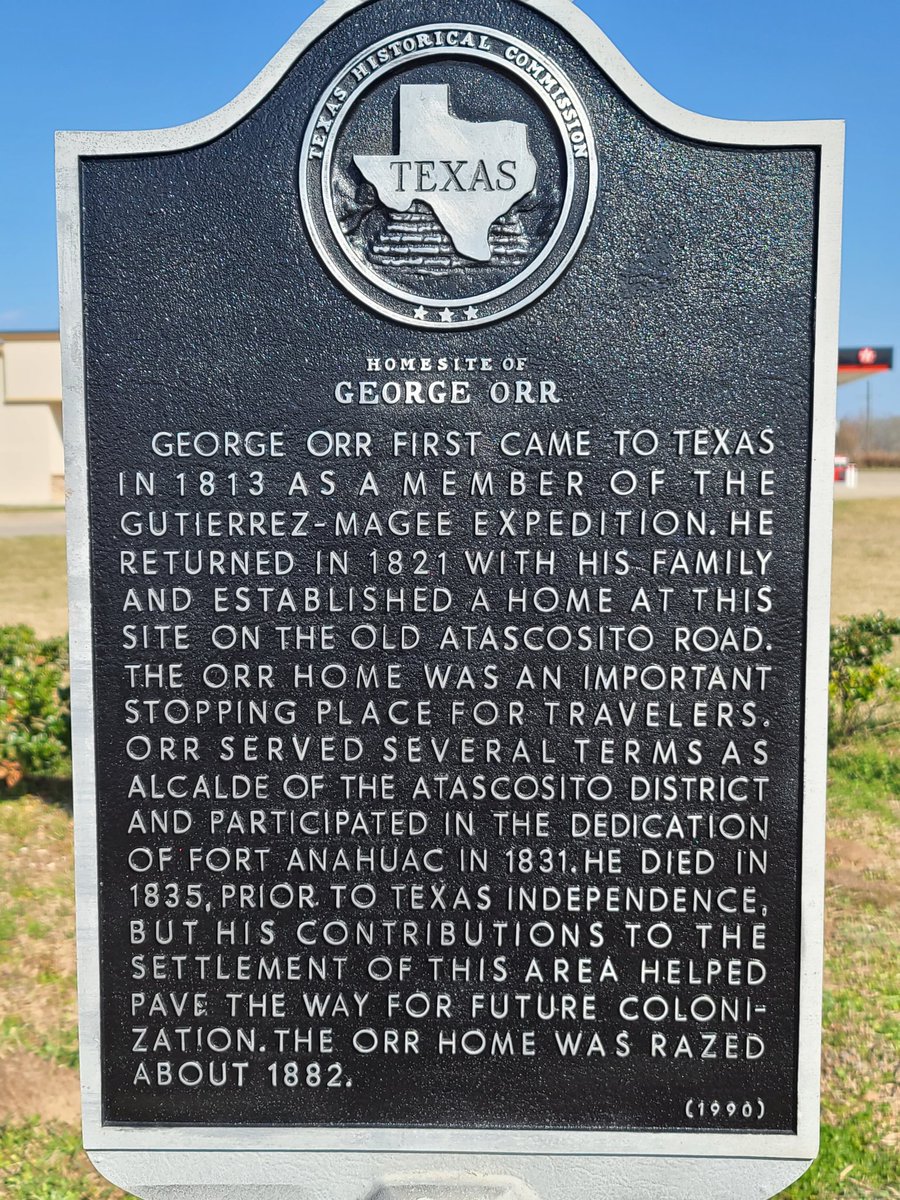 En el lugar estuvo la casa de George Orr, quien años atrás había cruzado a Texas como parte del Ejército Republicano del Norte de Gutierrez de Lara y que después se estableció en ese lugar (1821).