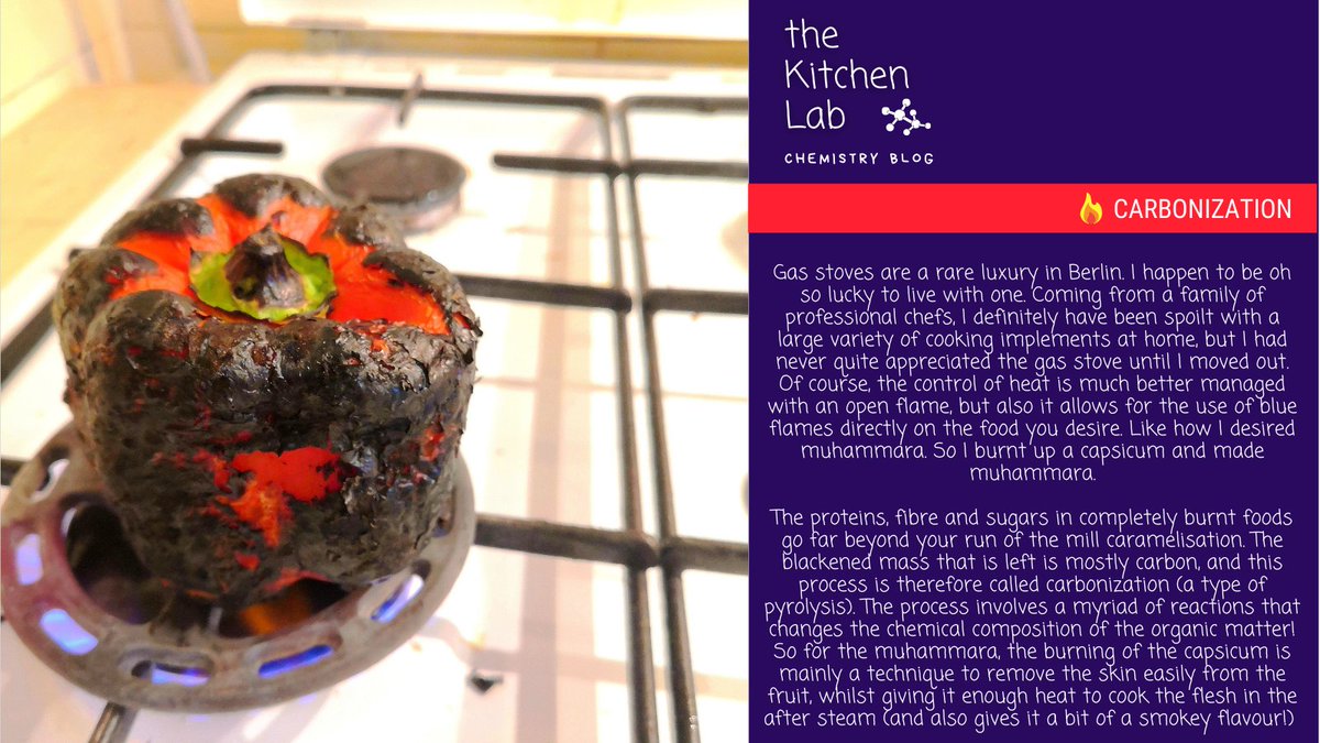 theKitchenLab_'s tweet photo. #Burn a #paprika to make yourself some delicious #muhammara!

#thekitchenlab #foodscience #food #science #chemistry #foodchemistry #scicomm #foodfacts #funfacts #capsicum #dip  #carbon #burnt #blackened #charcoal #gas #pyrolysis #skin #flesh #fruit #vegetable #smokey https://t.co/Sx46ZaFBuh