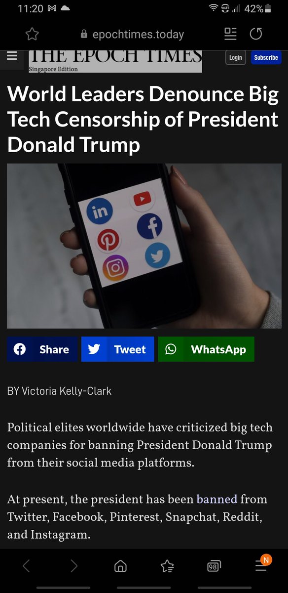 LdShipe's tweet image. Good article. Several world leaders named that disagree with big tech companies