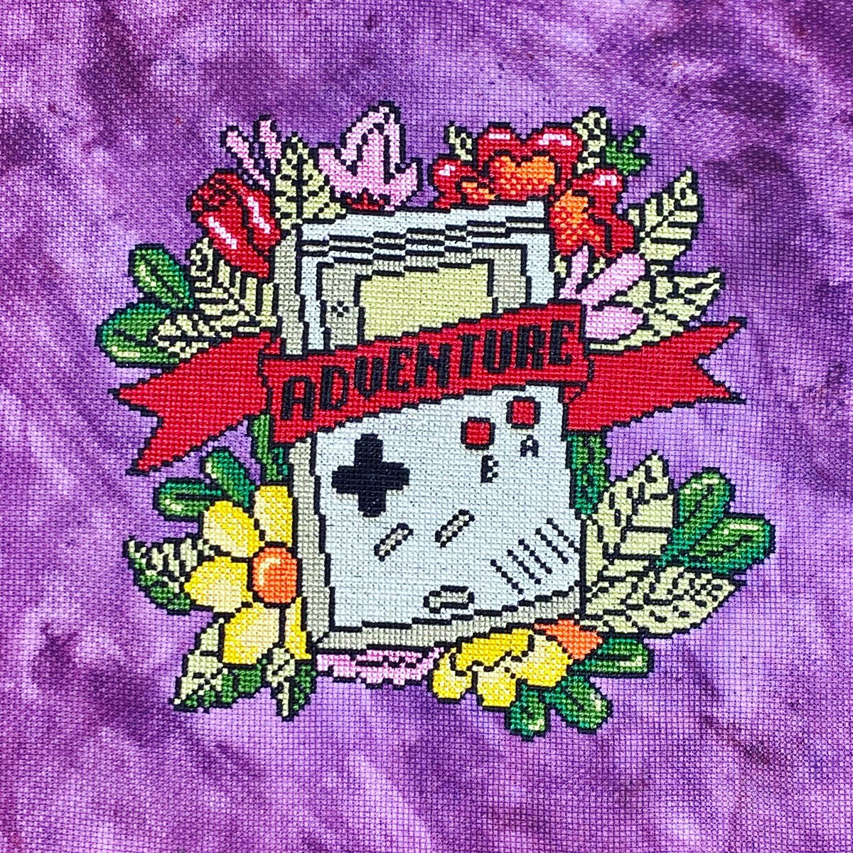 meggggcrafts's tweet photo. Y’all this might be my favorite cross stitch finish ever. Pattern: Game Adventure by White Raven Patterns on Etsy. Fabric: @sleepinglunads ⠀
⠀
#megcrafts #meggggcrafts #twitch #twitchaffiliate #twitchcreative #crossstitch #xstitch #sew #craft #crafting #gameboy #nintendo https://t.co/Gfcrac13F7