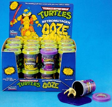 Even massively popular series like Teenage Mutant Ninja Turtles got in on the craze, with toys like the 'Sewer Squirter' water gun, 'Oozey' cannon, 'Flushomatic', and 'Retromutagen Ooze' amongst many others.