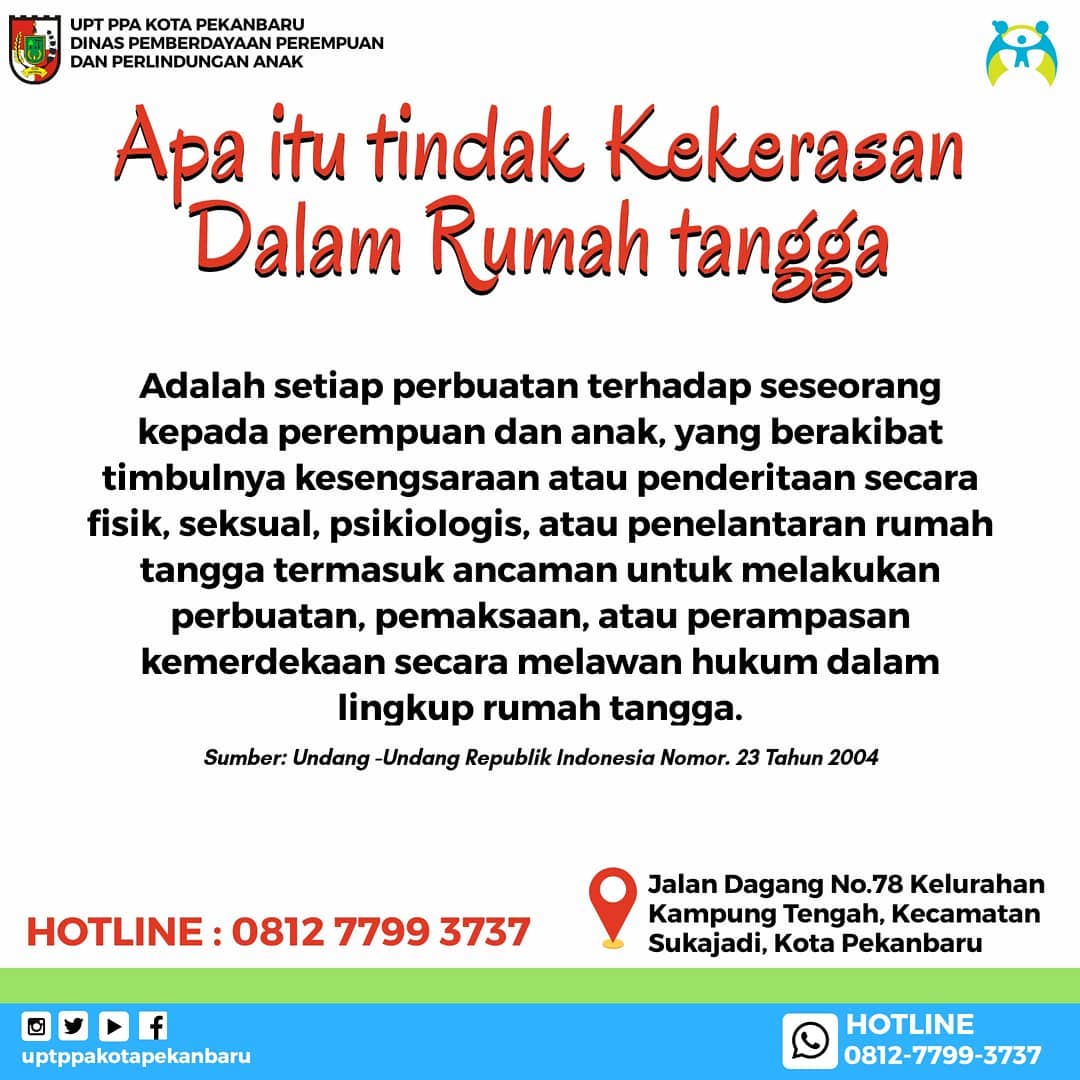 infoPKU's tweet photo. Semua layanan yang disediakan oleh Unit Pelaksana Teknis Perlindungan Perempuan dan Anak (UPT PPA) Kota Pekanbaru TIDAK DIPUNGUT Biaya. Silahkan lapor di UPT PPA Kota Pekanbaru ya, di Jalan Dagang No. 78 Kecamatan Sukajadi.

#infoPKU #Pekanbaru #uptdppa #uptppa https://t.co/7VWGWvaqPl