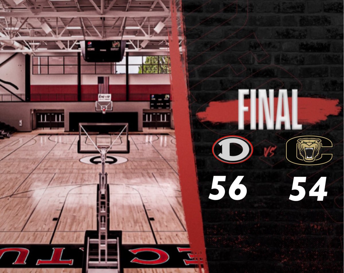 DHSBasketball2's tweet photo. Final from the “DEC”. Malik Byrd connects on his 3rd “game winner” of the season to secure the win for the Red Raiders‼️ https://t.co/PMhqJOrolY