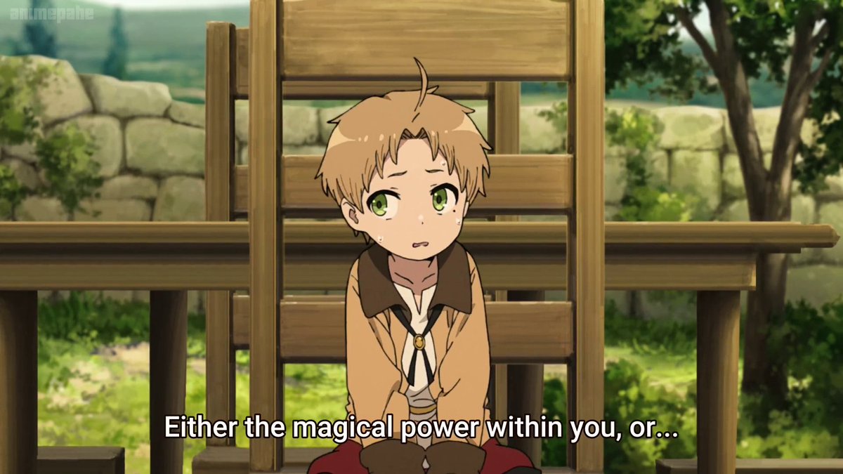 Let us look at the small scene of Rudeus being uneasy in the garden. This is a scene that requires context. Rudeus in the previous life was a hikikomori who hadn’t left his house for over a decade --