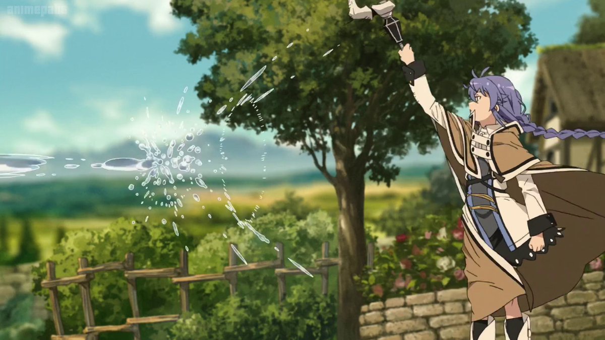 And second, the animation itself is so fluid. Apparently, the staff working on this have a lot of experience on their backs and are very talented. Especially the scenes of Rudeus casting Water Splash and Roxy casting Water Ball got my mouth hanging.