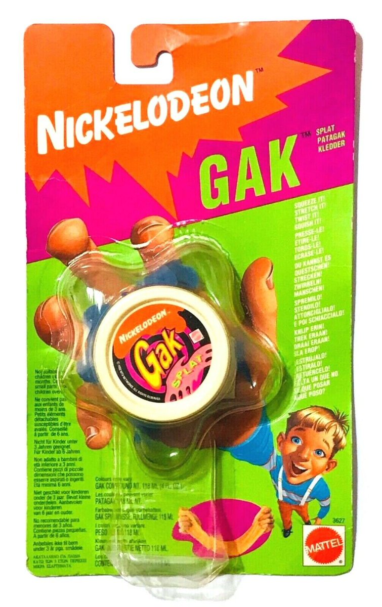 Nickelodeon continued to capitalize on their association with slime from the original 'YCDTOT' days; incorporating it on shows like Double Dare (1986), and releasing Green Slime products in the mid 1980s, Gak in 1992, and Floam in 1994.