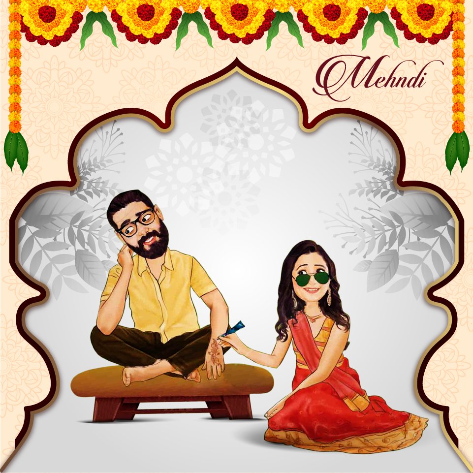 shaadiwalajpr's tweet photo. Mehendi ceremony caricature
A Mehendi party is the pre wedding celebration in Hindu and Sikh culture when the bride has the red-orange mehndi stain applied to her palms, back of hand, and feet.
For more information
Visit- https://t.co/MCb1TuU0mc
Contact-9950710710 https://t.co/ZtUA4zFryd