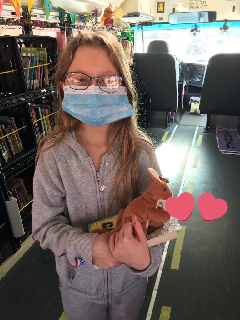 The bookmobiles are back on the road! Come to the PT Bookmobile to check out books and cash in your PBIS Rewards tickets! This 4th grader purchased a kangaroo beanie <a href="/PrairieTrailD56/">Prairie Trail</a> <a href="/GurneeD56/">GurneeD56</a> #pbis