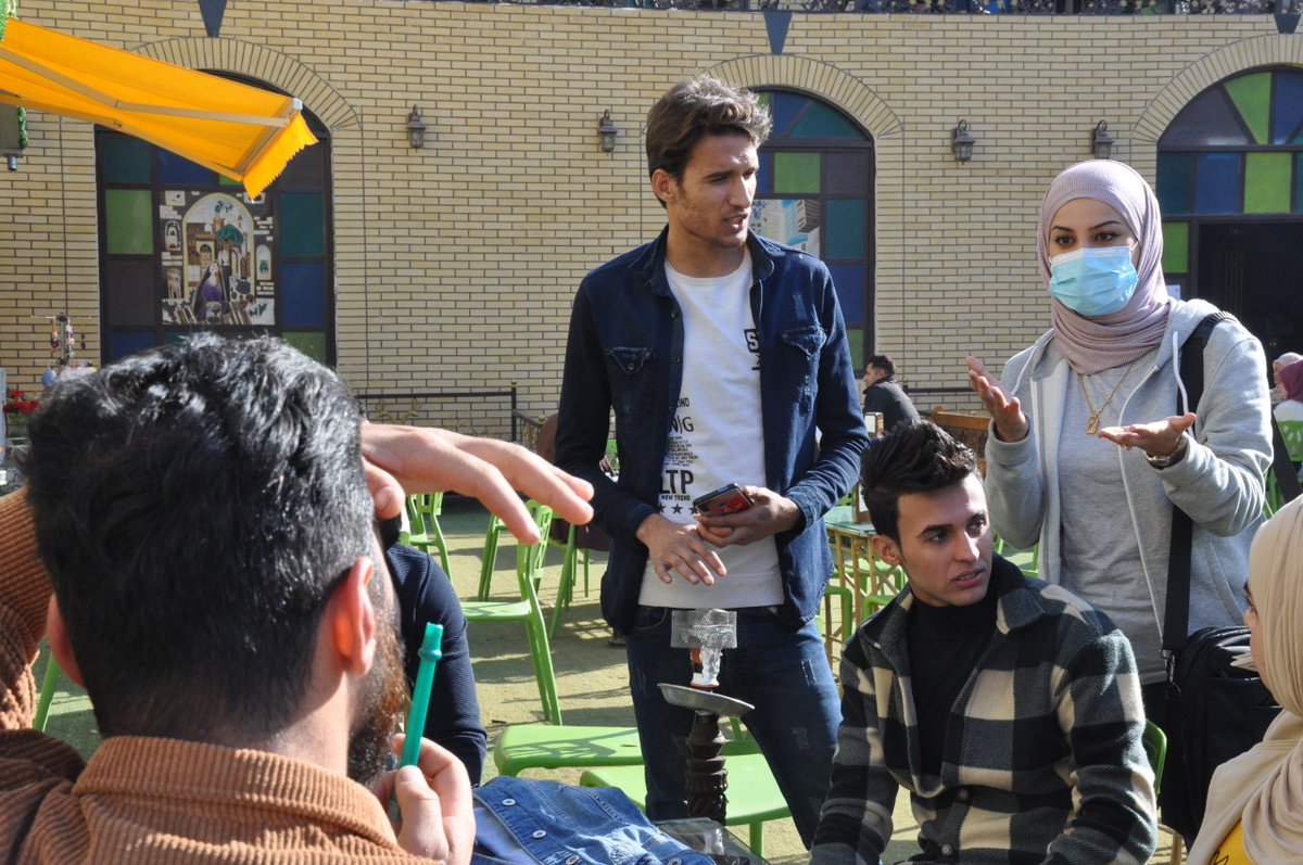 IraqMrc's tweet photo. قام فريق MRC بزيارة ميدانية الى بيت بغداد الثقافي ولقائه بعدد من طلبة الكليات لتوعيتهم وتعريفهم بمخاطر الهجرة غير النظامية، واطلاعهم على الخدمات والاستشارات التي يقدمها المركز ،وشرح ألية عمل المركز ، اضافة الى توزيع بروشورات تعريفية حول كل ما يمكن معرفته عن طبيعة العمل. https://t.co/SHMC2SNCVR