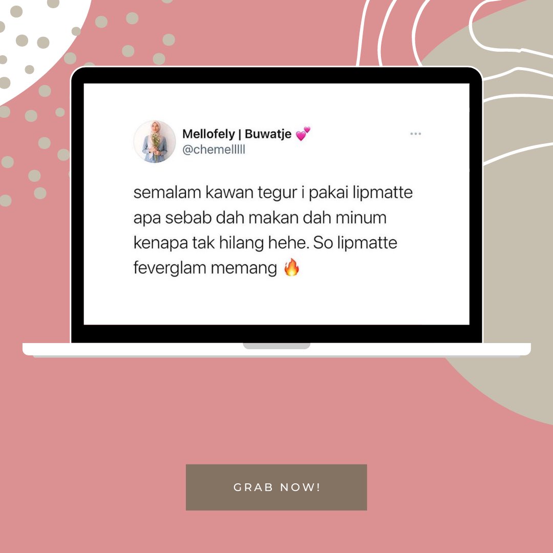 nairaaadotco's tweet image. Selalu kalau lepas makan kalut nak touch up balik kan sebab kita imagine lipmatte dah out habis.

Tapi tak dengan lipmatte Fever Glam! Rileks je maintain on lipsss sampai orang tegur ya kawan kawan 👀🤭

#bieysquad #FeverGlamMYEdition