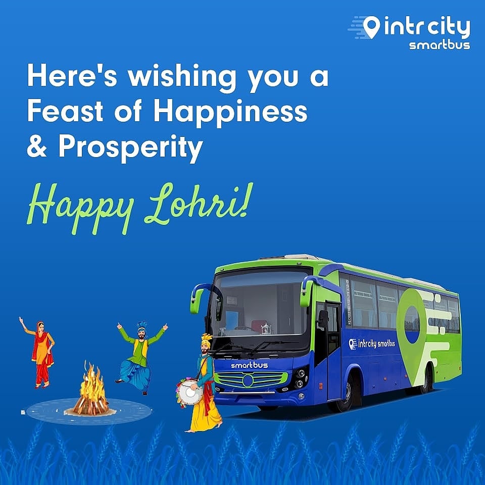 IntrCity's tweet photo. Here's wishing you loads of joy &amp; positivity! Happy Lohri to you &amp; your family!

#Lohri #IntrCity #SmartBus #RailYatri #UpgradeToSmartBus #festival #HappyTravelDays #ReasonToTravel #MakeASmartChoice #SafetyFirst #SanitizedBus #LetsTravel #Lohri2021 #HappyLohri https://t.co/mf8rKZW78M