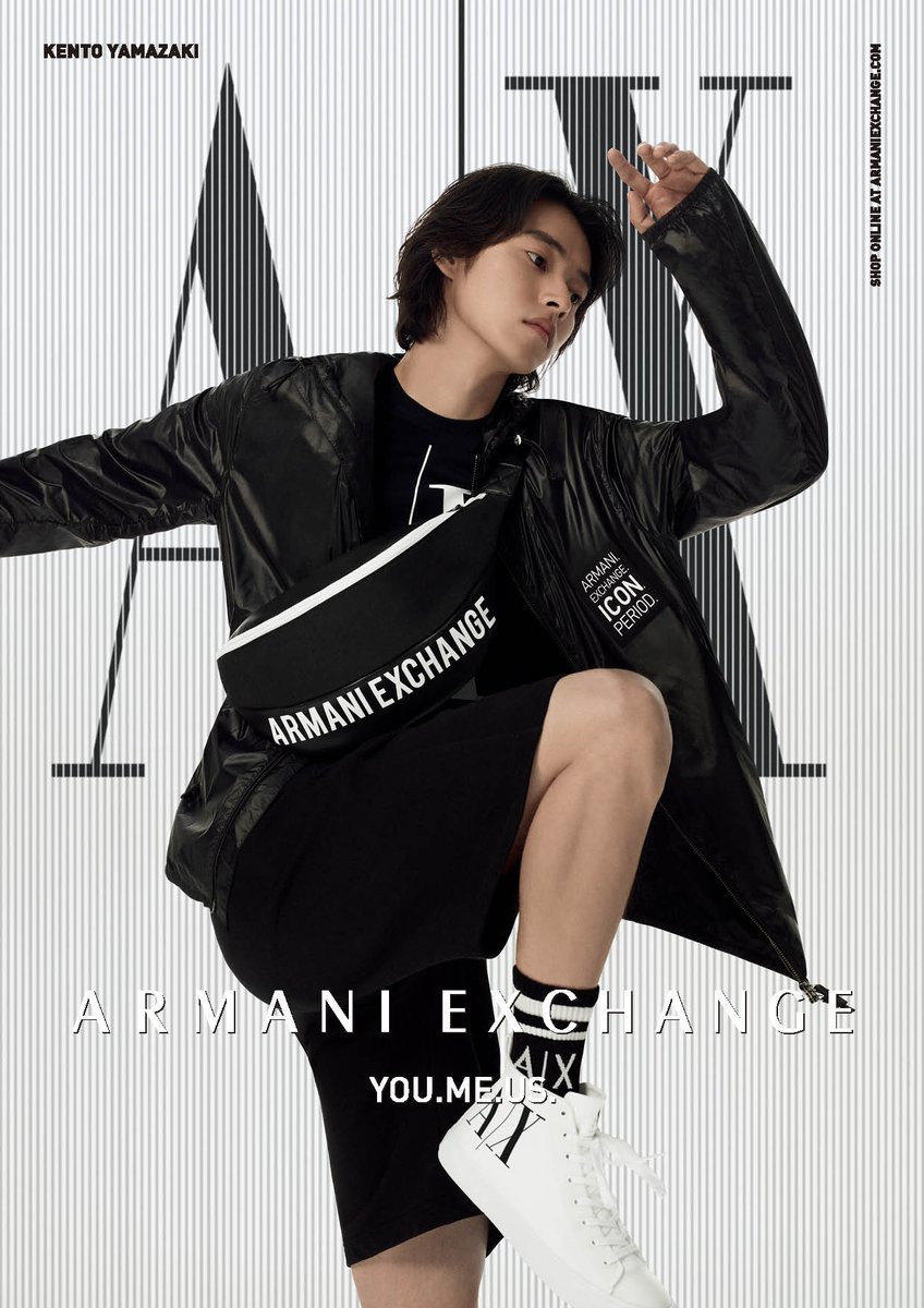 AX_JAPAN's tweet photo. 俳優 #山﨑賢人 が広告モデルをつとめるA|Xアルマーニ エクスチェンジの2021春夏広告ビジュアルが到着！テーマは「キャラクター」。山﨑賢人が魅せる表情と大胆な動きをチェックして。全ビジュアルは アルマーニ エクスチェンジのオフィシャルサイト https://t.co/XTDyPaZUUp で公開中。#AXchange https://t.co/TzyZfnlnrl
