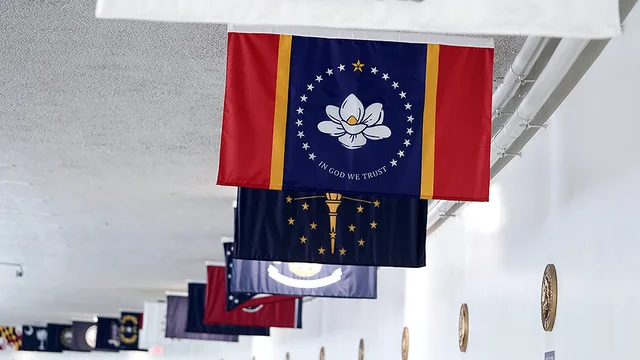 thehill's tweet photo. Mississippi hoists new state flag without Confederate emblem for first time https://t.co/lketZwHMOj https://t.co/OSDVka9sSQ