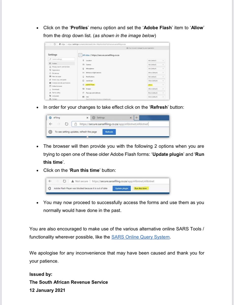sarstax's tweet image. Browser compatibility guidelines.

Any eFilers experiencing any issues when attempting to access any of the forms on eFiling should try the following recommendations: lnkd.in/dGUgTQc
