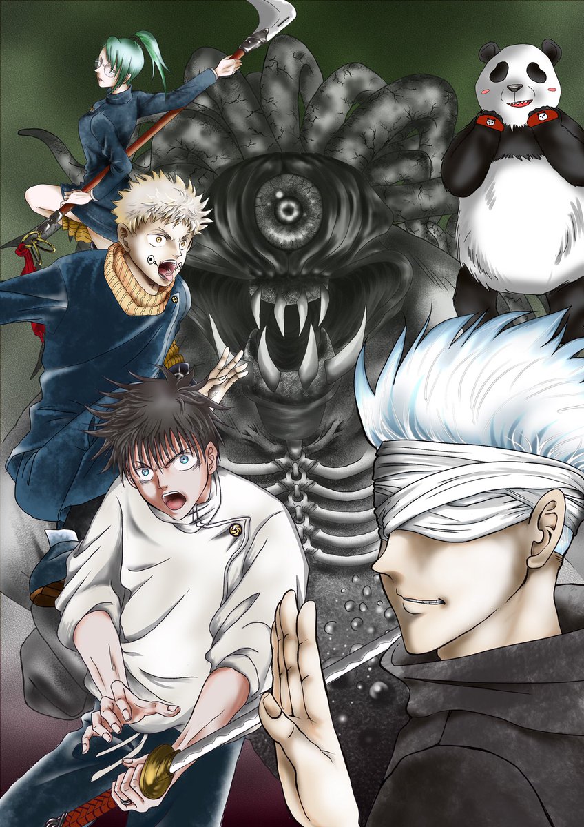 いくらあんぱん 0巻オールスターズ メディバン レイヤーがちょこっと増えるとしょっちゅう落ちるので 頻繁に上書き保存してます 私のipadの容量が少ないから なので 今回はキャラ毎に分けて描いてから後で合成しました 呪術廻戦 イラスト 0巻