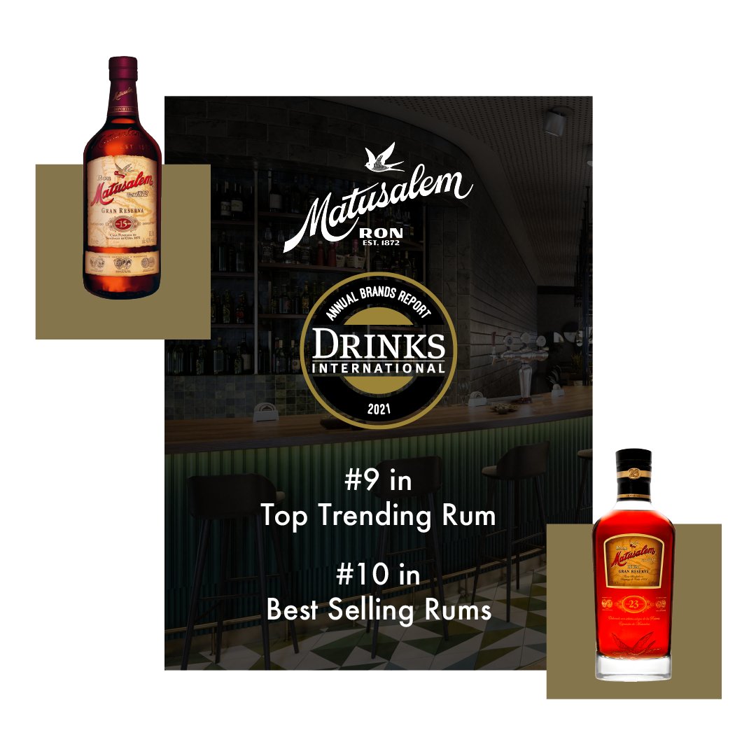 WeAreMatusalem's tweet photo. We are proud to be part of the @DrinksIntMag Annual Brands Report.
#MatusalemRum is listed in both the top 10 “Best Selling Rums” and “Top Trending Rums” rankings.
We feel even more compromised to continue to support the trade via our partners, brand activities, and Rum Baristas. https://t.co/S9rShIrWPn