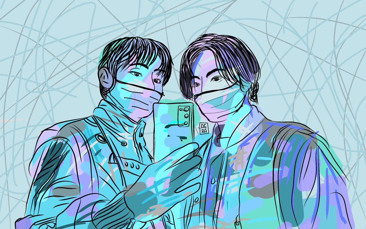 Type: Line na ewan ko ba.Application used: ibis paint xTAEKOOK PERO STAY SAFE VER KASI NAKAMASK