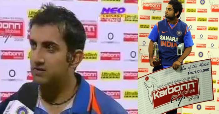 Gautam Gambhir's highest score in ODIs is 150 not outIndia were chasing 316 runs & India lost 2 wickets for 23 runs. India went on to win the match by 7 wicketsGG won man of the match award but he gave it to Virat Kohli who had scored his maiden century in that match