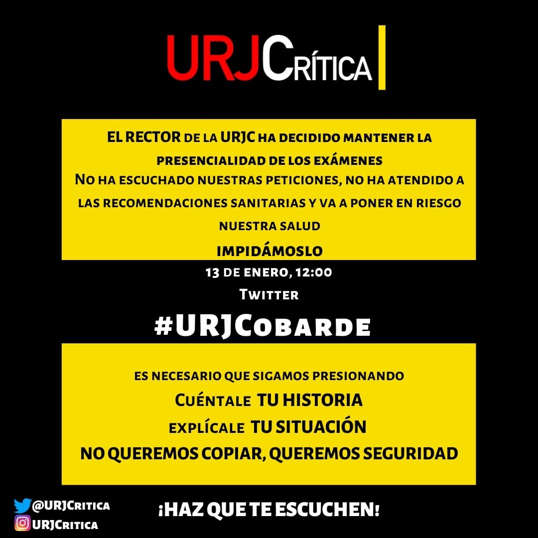 SandraTfdz's tweet photo. #URJCobarde #ExamenesOnlineYa https://t.co/aUeld1e9zJ