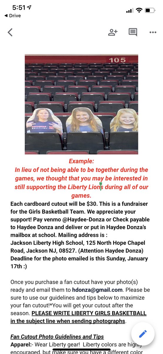 Liberty_Bball's tweet photo. Anyone interested in supporting the girls basketball team in purchasing a fan board cutout. Please see attachment!! https://t.co/ScKgNfxht2