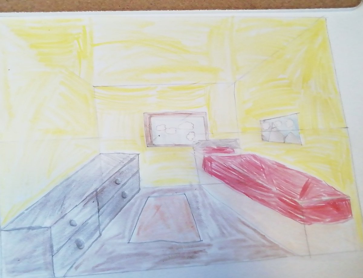 stpatsarmagh's tweet photo. Great one point perspective work from our Year 8s! 
#StillLearning #StillAchieving 📕❤️💚📗 https://t.co/k31MIU9Q41
