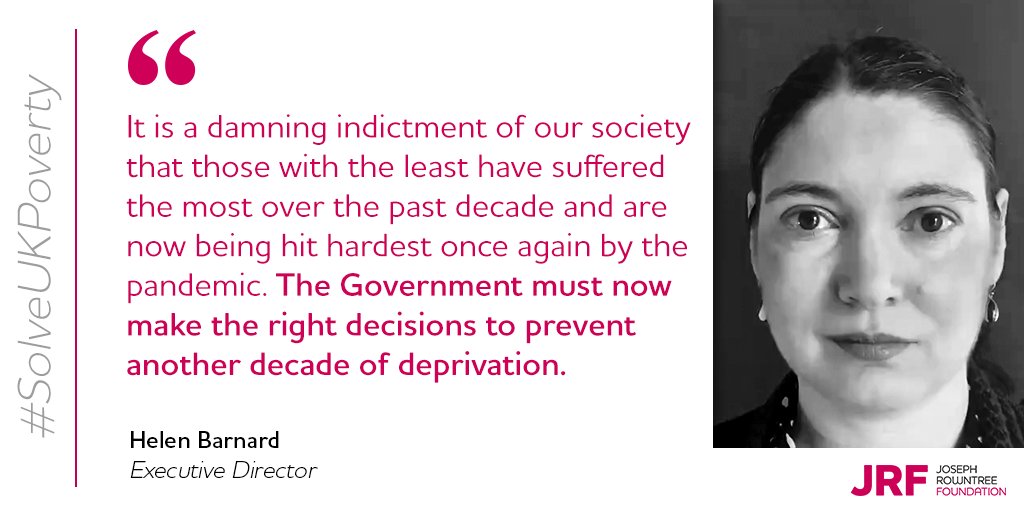 Our new report shows that, even before  #COVID19 hit, too many people in the UK were caught in poverty’s grip and the pandemic has piled on new pressures and compounded existing strains.  [THREAD]  https://www.jrf.org.uk/report/uk-poverty-2020-21