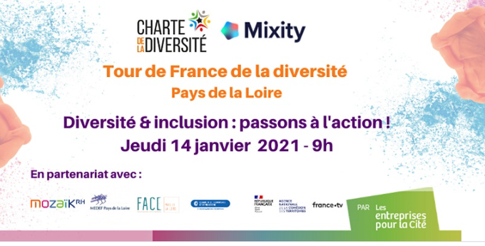 [#DiversitéPDL] 🗓️Le grand rendez-vous de l'emploi, de l'inclusion et de la diversité, c'est demain 14/01 à 9h00📢

Participez à l'étape régionale du Tour de France de la Diversité et ensemble passons à l'action ! 

Infos et inscriptions 👉bit.ly/3nFqpSv