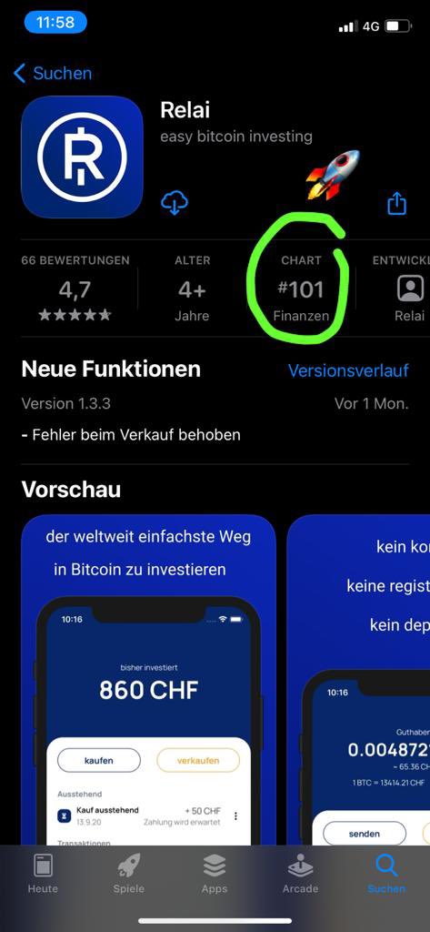 relai_app's tweet photo. we are number 101 in #Swiss #Finance Apps!😎👌

can we as a young &amp; humble #bitcoin startup make it to the #top100 ?!🔥🚀

please help by downloading &amp; rating us!😊🙏

Apple iOS: https://t.co/MXPi7AukjB

Android: https://t.co/mMhQiUP4xD https://t.co/QKWpNFpaVV