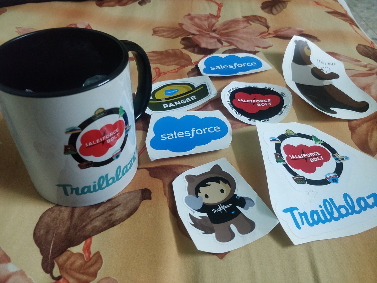 Thankyou <a href="/SalesforceBolt/">Salesforce Bolt ⚡️</a> <a href="/iamKapilBatra/">Kapil Batra</a> for the awesome mug and these very cute stickers 😊 Absolutely loved it , and I must the say the packaging of the schwags was next level 👏👏