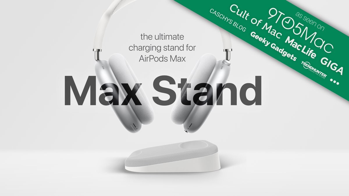 TheMaxStand's tweet photo. The ultimate charging stand for Apple AirPods Max. Available in 5 colors. Limited early bird packages with 30% off available now:
https://t.co/NzhTOCwTja

#themaxstand #AirPodsMax #Apple #CES2021 https://t.co/LRLvMPIZ99