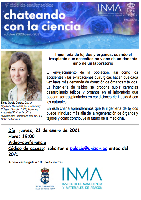 ICMA-Instituto de Ciencia de Materiales de Aragón (@icma_aragon) on Twitter photo Chateando con la ciencia: Ingeniería de tejidos y órganos: cuando el trasplante que necesitas no viene de un donante sino de un laboratorio - Elena García Gareta
<a href="/CSICdivulga/">CSIC Divulga</a> <a href="/RZCT_oficial/">Real Zaragoza Club de Tenis</a> <a href="/unizar/">Universidad Zaragoza</a> <a href="/Ciencias_Unizar/">Ciencias_Unizar</a> <a href="/AragonCsic/">CSIC Aragón</a> <a href="/INA_Unizar/">INA Unizar</a> Chateando con la ciencia: Ingeniería de tejidos y órganos: cuando el trasplante que necesitas no viene de un donante sino de un laboratorio - Elena García Gareta
<a href="/CSICdivulga/">CSIC Divulga</a> <a href="/RZCT_oficial/">Real Zaragoza Club de Tenis</a> <a href="/unizar/">Universidad Zaragoza</a> <a href="/Ciencias_Unizar/">Ciencias_Unizar</a> <a href="/AragonCsic/">CSIC Aragón</a> <a href="/INA_Unizar/">INA Unizar</a>