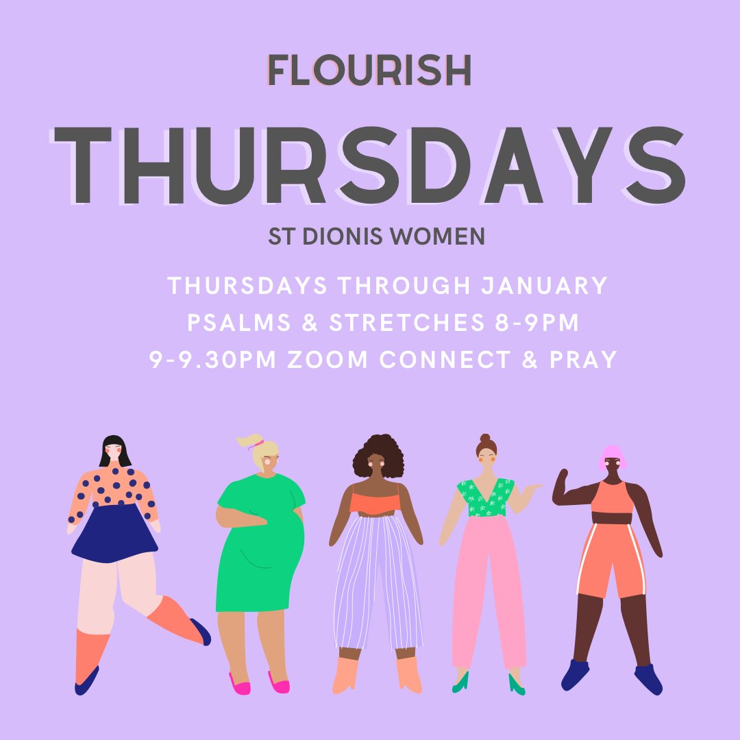 StDionisPG's tweet photo. 💥 NEW NEW NEW 💥

💜Flourish Thursdays💜

Kicks off 14.1.21

🔥Check out our insta feed for more deets: we’re @stdionischurch 🔥

#stdionis #womensministry #flourishthursdays https://t.co/gtXuqhobQk